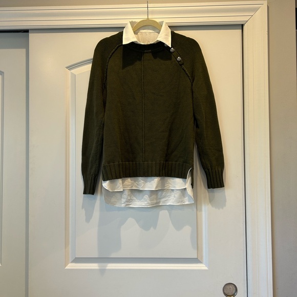 Ralph Lauren Olive Sweater with White Trim - Picture 1 of 11